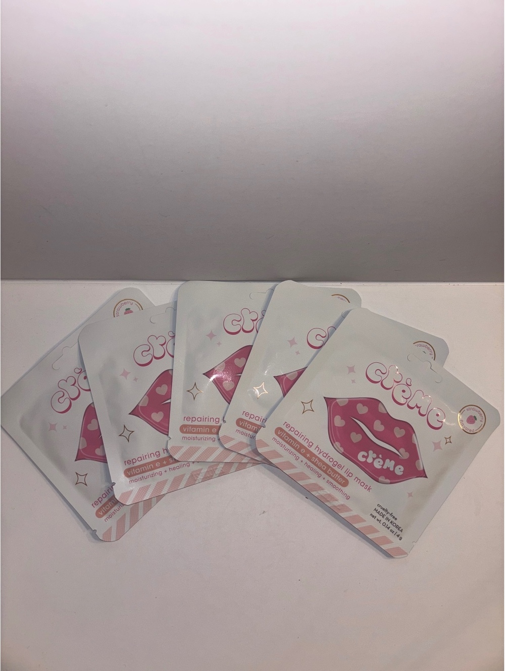 The Crème Shop Strawberry Hydrogel Lip Mask Vitamin E Shea Butter